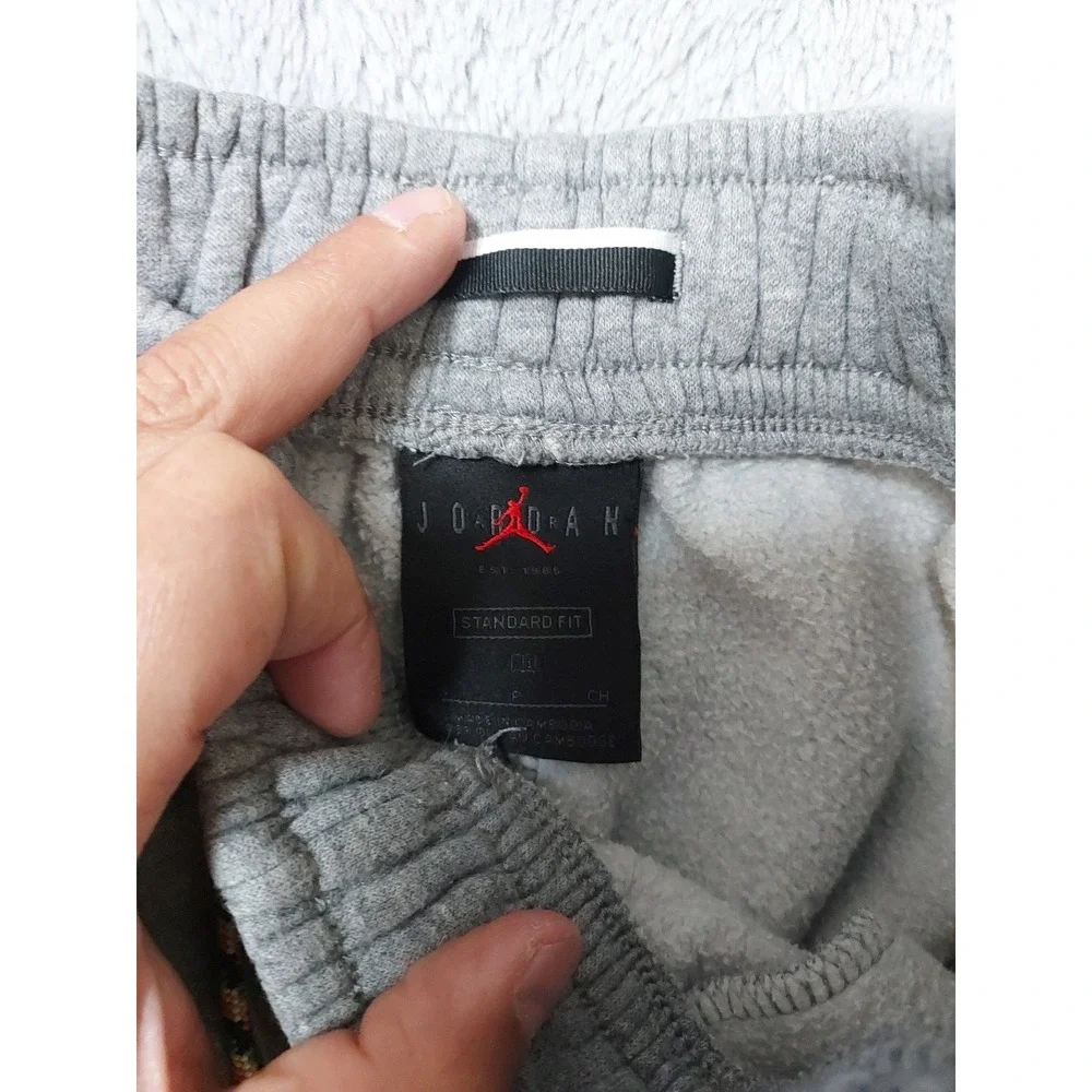 Jordan Joggers Mens Small Fleece Sweatpants Spellout Jumpman Nike Elastic Waist